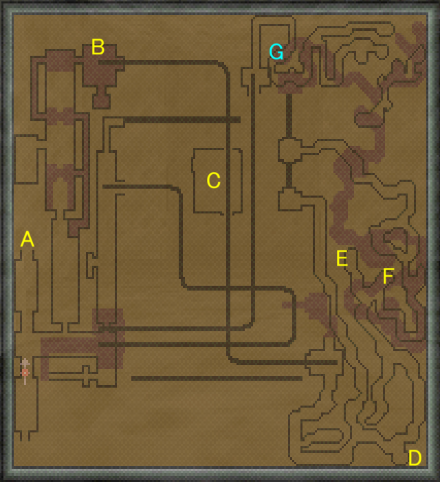 King's Field 2 攻略マップ 水晶掘りの地図 大鉱山